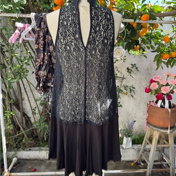 Free People Black Lace Backless Dress - Picture 4 of 7